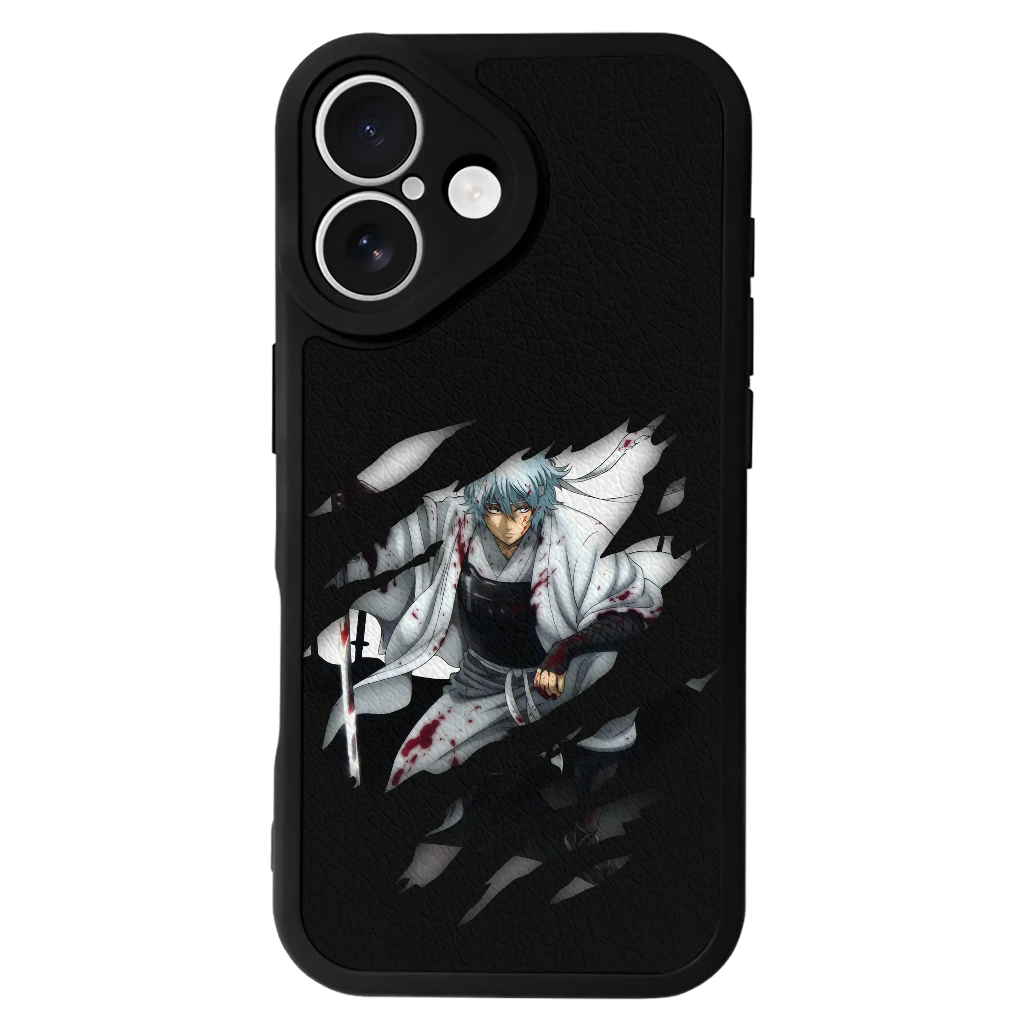 銀魂 グッズ 坂田 銀時 - IPhone 16シリーズ対応 ・ シリコンスマホケース ・ レザー調 ・ 高精度フィット ・ 耐衝撃 ・ ワイヤレス充電対応 ・ 精密カット